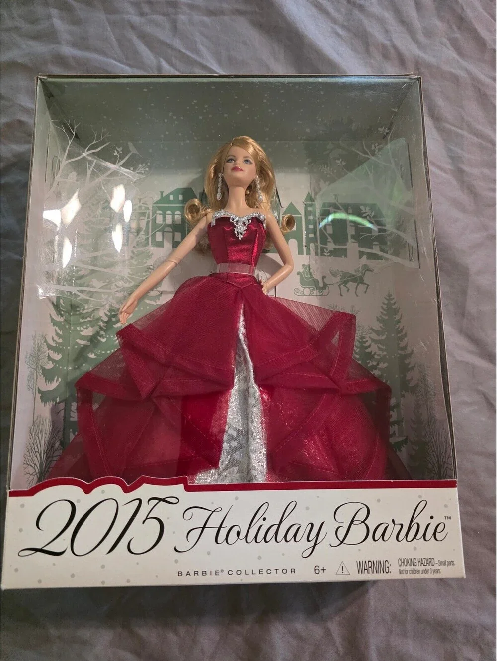 2015 Holiday Barbie Doll in Red Holiday Gown